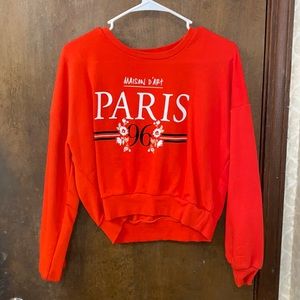 Red Paris Crop Top